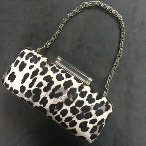 White House Black Market Leopard Print Clutch